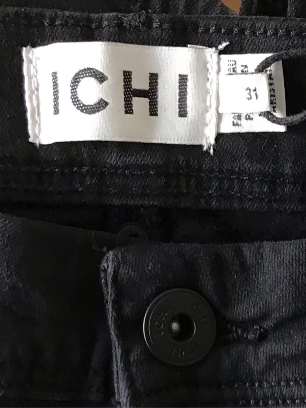 NWT ICHI Power Stretch Slim Fit Denim Black Jeans W31 Everyday Casual Denim - Picture 3 of 9